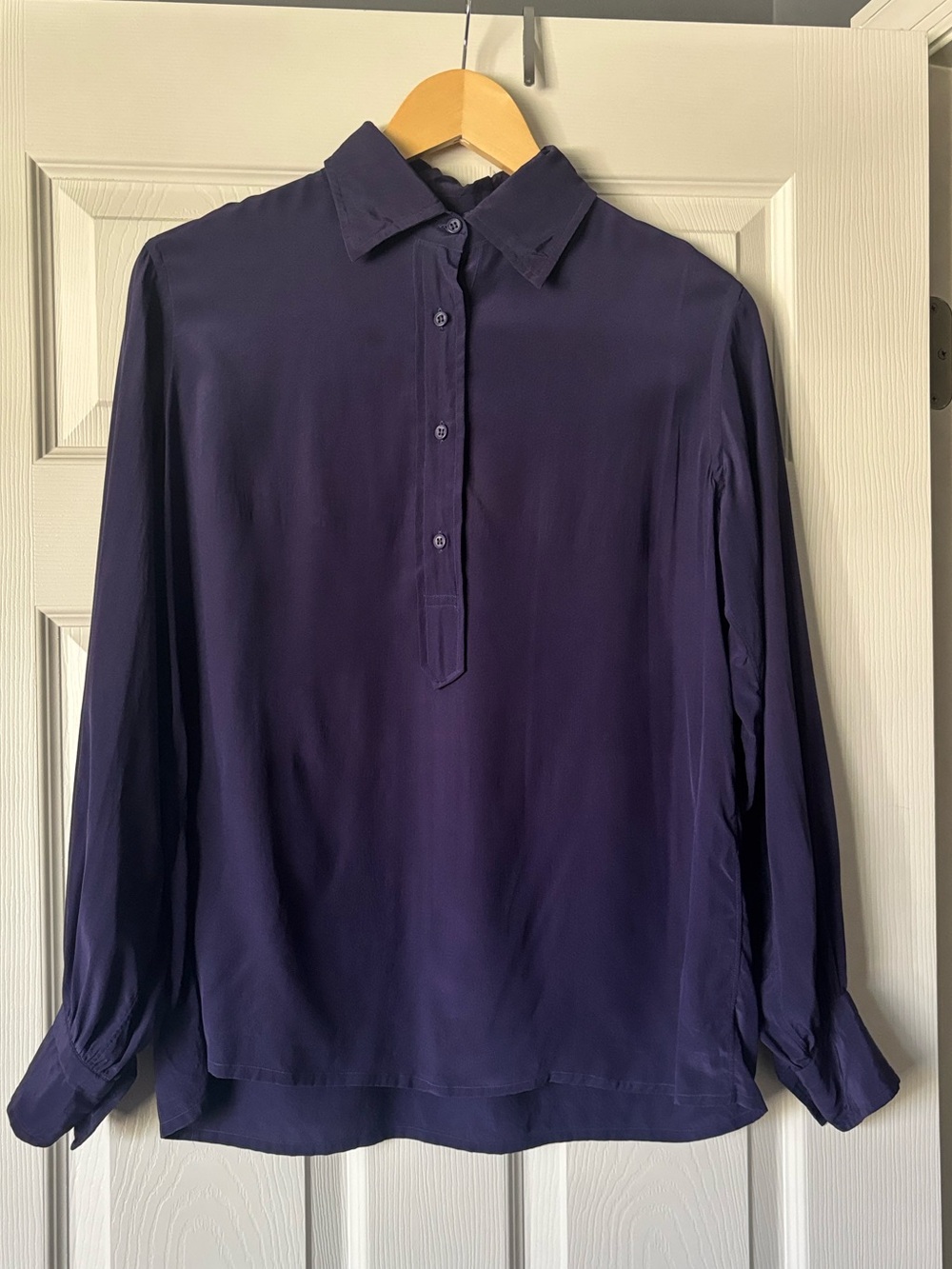 Vintage Valentino Eggplant Button down blouse 100% Silk